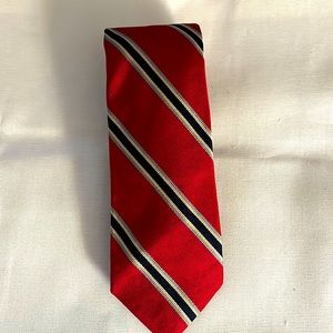 Red and navy stripes Bancroft Silk Necktie